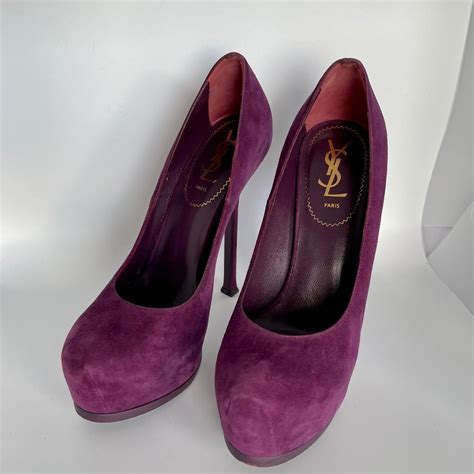 ysl tribtoo loafer|Saint Laurent Purple Suede Tribtoo Loafer Stiletto Platform Pumps.